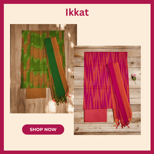 Ikkat Unstitched Salwar Suit Set with Dupatta for women