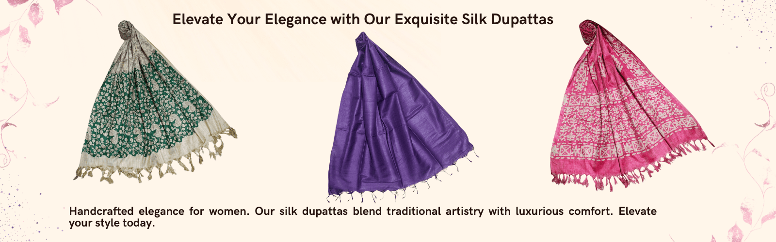 Buy Dupatta for Women, Indian Ethnic wear Cotton Silk Dupattas Online at Ivikta