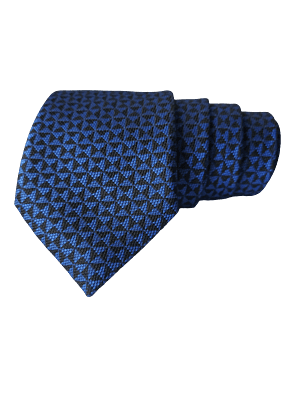Blue & Black Floral Necktie with Pocket Square Blue & Black Floral Necktie with Pocket Square