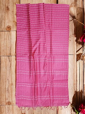 Pink Woven Kota Silk Saree with Running Blouse Pink Woven Kota Silk Saree with Running Blouse