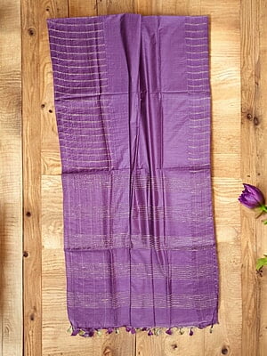 Dark Purple Woven Kota Silk Saree with Running Blouse Dark Purple Woven Kota Silk Saree with Running Blouse