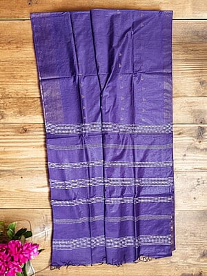 Purple Woven Kota Silk Saree with Running Blouse