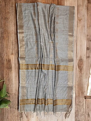 Beige & Gold Woven Kota Silk Saree with Running Blouse Beige & Gold Woven Kota Silk Saree with Running Blouse