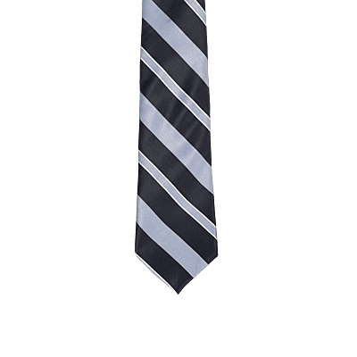 Grey & Black Striped Necktie