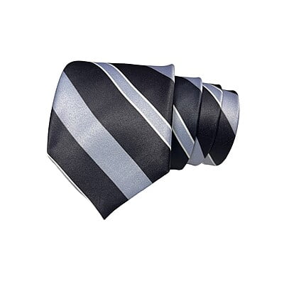 Grey & Black Striped Necktie