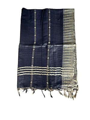 Black Cotton Silk Dupatta with Temple Border Black Cotton Silk Dupatta with Temple Border