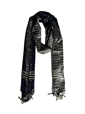 Black Cotton Silk Dupatta with Temple Border Black Cotton Silk Dupatta with Temple Border