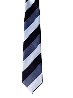 Grey & White & Black Striped Necktie