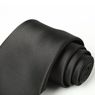 Black Solid Silk Necktie Black Solid Silk Necktie
