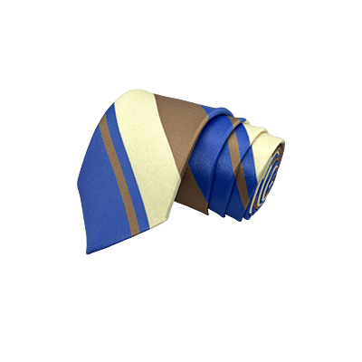Blue & Cream Striped Necktie