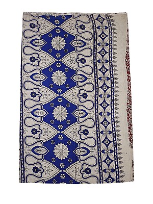 Maroon Kalamkari Cotton Saree with Unstitched Blouse Maroon Kalamkari Cotton Saree with Unstitched Blouse