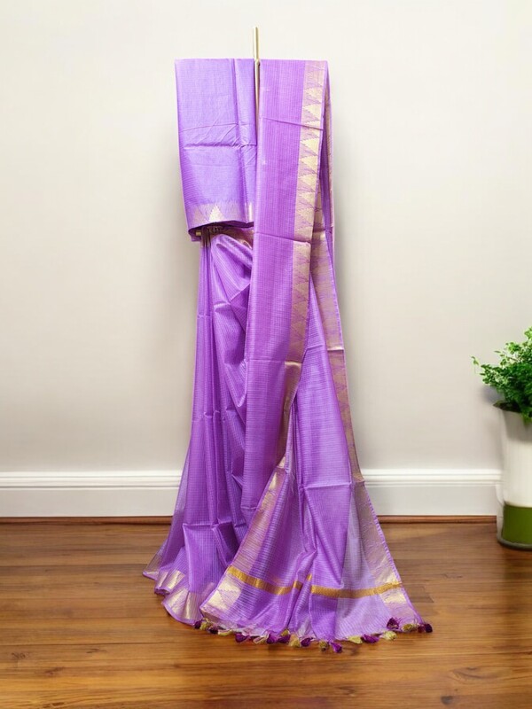Lavender Plain Kota Silk Saree with Running Blouse Lavender Plain Kota Silk Saree with Running Blouse