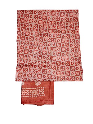 Orange Unstitched Batik Print Cotton Salwar Suit Dress Material with Dupatta Orange Unstitched Batik Print Cotton Salwar Suit Dress Material with Dupatta