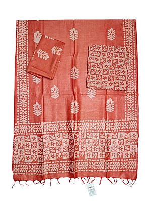 Orange Unstitched Batik Print Cotton Salwar Suit Dress Material with Dupatta Orange Unstitched Batik Print Cotton Salwar Suit Dress Material with Dupatta