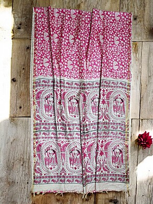 Pink Kalamkari Cotton Silk Saree with Unstitched Blouse for Women Pink Kalamkari Cotton Silk Saree with Unstitched Blouse for Women