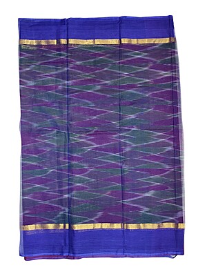 Maroon Ikkat Cotton Saree with Unstitched Blouse Maroon Ikkat Cotton Saree with Unstitched Blouse