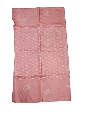 Peach Block Print Unstitched Silk Salwar Suit Dress Material with Dupatta Peach Block Print Unstitched Silk Salwar Suit Dress Material with Dupatta