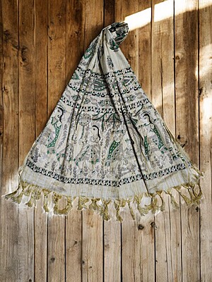 Yellow & Golden Madhubani Print Cotton Silk Dupatta for Women Yellow & Golden Madhubani Print Cotton Silk Dupatta for Women