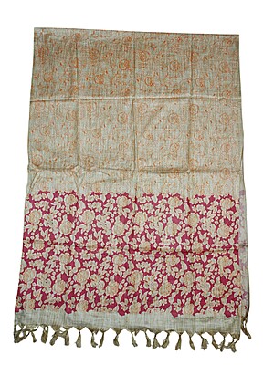 Orange & Red Kalamkari Cotton Silk Dupatta for Women Orange & Red Kalamkari Cotton Silk Dupatta for Women