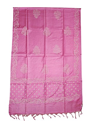Pink Unstitched Batik Print Silk Salwar Suit Dress Material with Dupatta Pink Unstitched Batik Print Silk Salwar Suit Dress Material with Dupatta