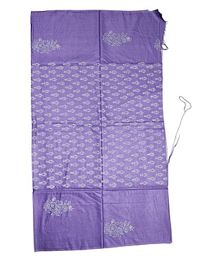 Purple Unstitched Batik Print Cotton Salwar Suit Dress Material with Dupatta
