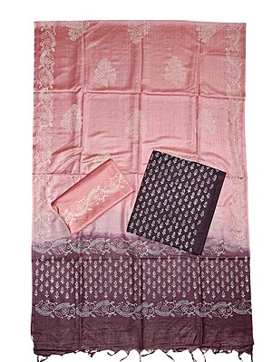 Green & Black Unstitched Block Print Silk Salwar Suit Dress Material with Dupatta Green & Black Unstitched Block Print Silk Salwar Suit Dress Material with Dupatta