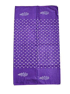 Dark Purple Unstitched Batik Print Silk Salwar Suit Dress Material with Dupatta