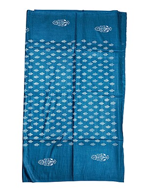 Turquoise Unstitched Block Print Silk Salwar Suit Dress Material with Dupatta Turquoise Unstitched Block Print Silk Salwar Suit Dress Material with Dupatta