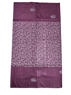 Wine Block Print Silk Unstitched Salwar Suit Dress Material with Dupatta Wine Block Print Silk Unstitched Salwar Suit Dress Material with Dupatta
