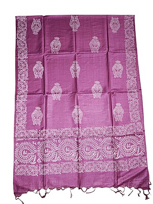 Magenta Unstitched Block Print Silk Salwar Suit Dress Material with Dupatta Magenta Unstitched Block Print Silk Salwar Suit Dress Material with Dupatta
