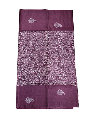 Wine Block Print Unstitched Silk Salwar Suit Dress Material with Dupatta Wine Block Print Unstitched Silk Salwar Suit Dress Material with Dupatta