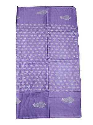Purple Unstitched Block Print Silk Salwar Suit Dress Material with Dupatta Purple Unstitched Block Print Silk Salwar Suit Dress Material with Dupatta