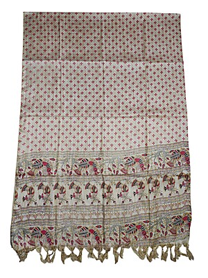 Maroon & Golden Madhubani Print Cotton Silk Dupatta for Women Maroon & Golden Madhubani Print Cotton Silk Dupatta for Women