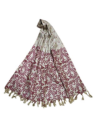 Green & Wine Kalamkari Print Cotton Silk Dupatta for Women Green & Wine Kalamkari Print Cotton Silk Dupatta for Women