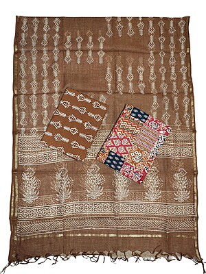 Maroon Hand block Print Unstitched Cotton Salwar Suit Set with Kota Doria Dupatta Maroon Hand block Print Unstitched Cotton Salwar Suit Set with Kota Doria Dupatta