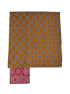 Mehdi Green Unstitched Hand block Print Cotton Salwar Suit Set with Kota Doria Dupatta Mehdi Green Unstitched Hand block Print Cotton Salwar Suit Set with Kota Doria Dupatta