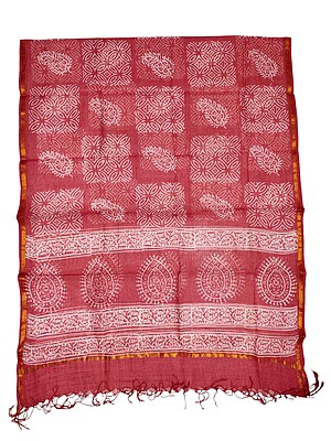 Blue & Red Unstitched Hand block Print Kota Doria Cotton Salwar Suit Set Blue & Red Unstitched Hand block Print Kota Doria Cotton Salwar Suit Set