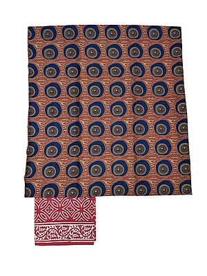 Blue & Red Unstitched Hand block Print Kota Doria Cotton Salwar Suit Set Blue & Red Unstitched Hand block Print Kota Doria Cotton Salwar Suit Set