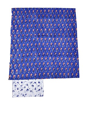 Indigo Hand block Print Cotton Unstitched Salwar Suit Set with Linen Dupatta for Women Indigo Hand block Print Cotton Unstitched Salwar Suit Set with Linen Dupatta for Women