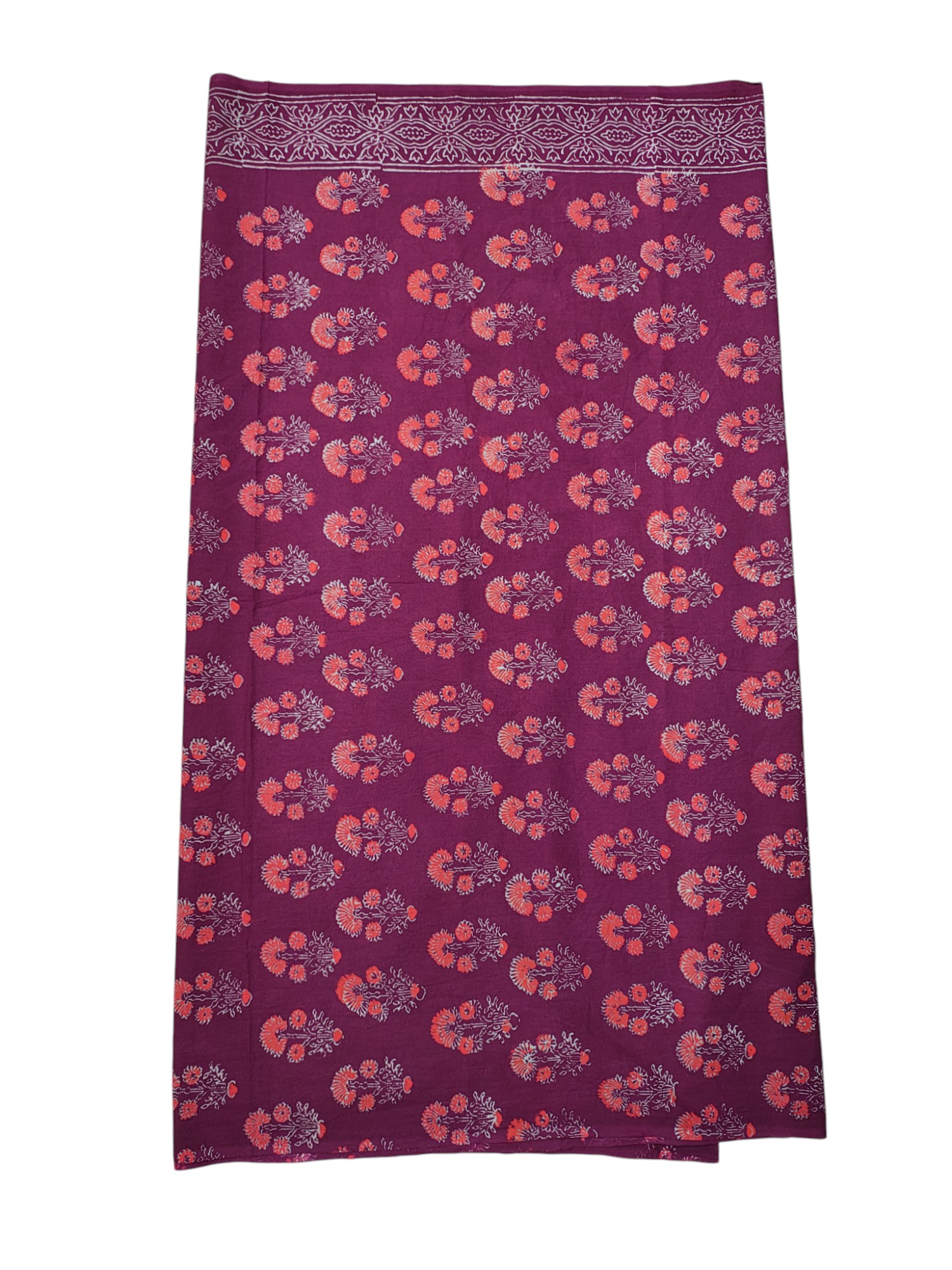Wine Unstitched Hand block Print Cotton Salwar Suit Set with Linen Dupatta for Women Wine Unstitched Hand block Print Cotton Salwar Suit Set with Linen Dupatta for Women