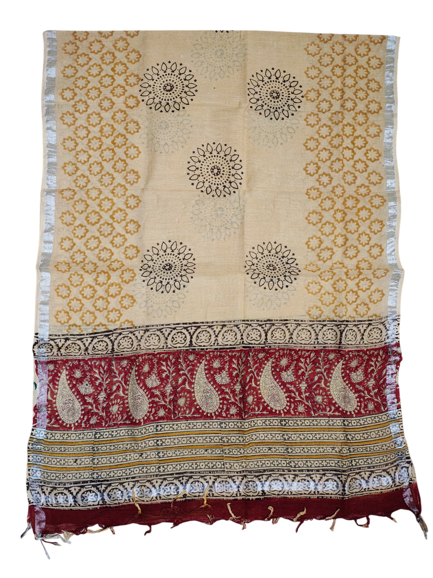Dark Red Bagru Block Printed Pure Cotton Unstitched Suit Set Dark Red Bagru Block Printed Pure Cotton Unstitched Suit Set