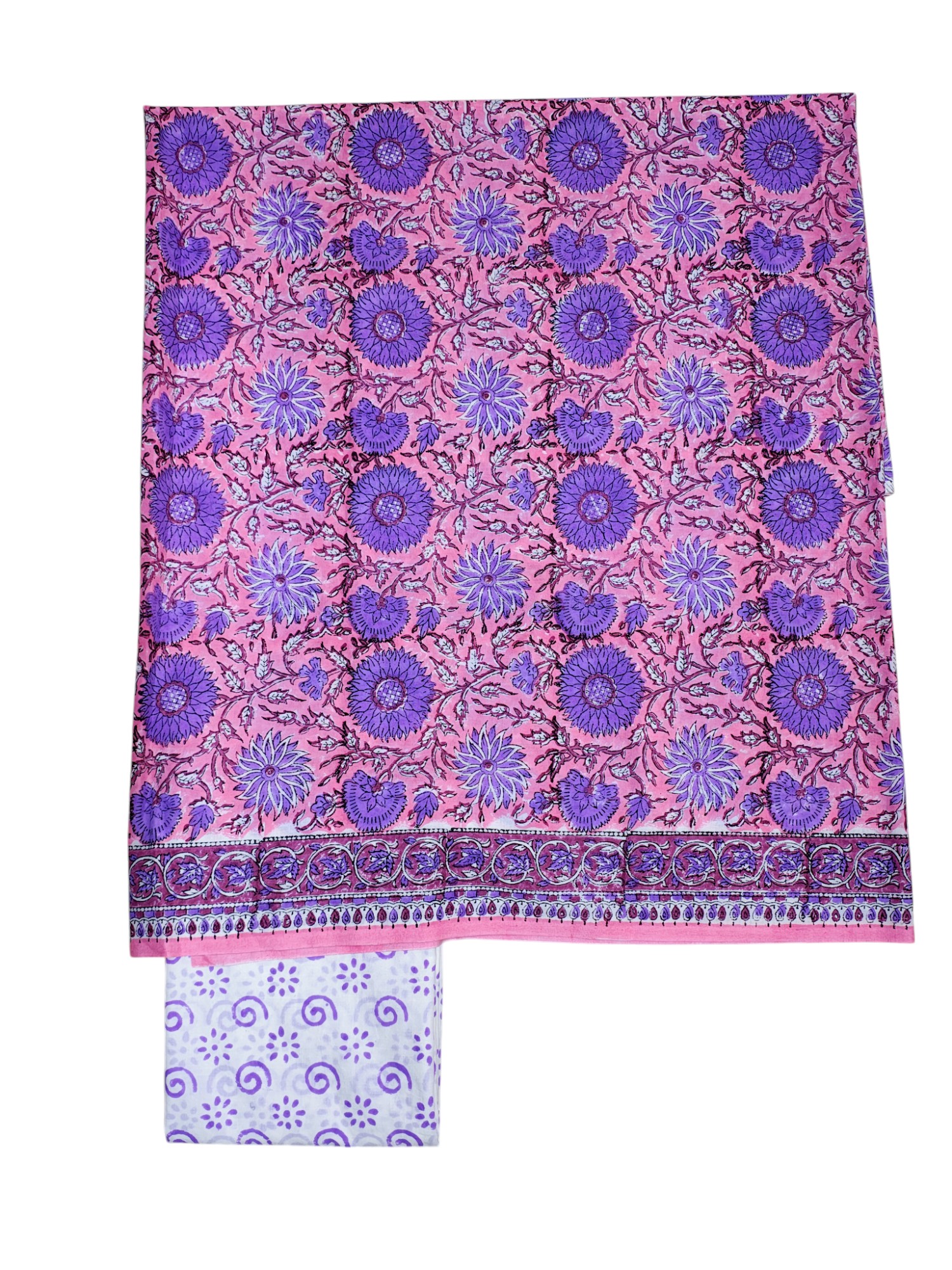 Purple Sanganeri block Print Cotton Unstitched Salwar Suit Set with Linen Dupatta Purple Sanganeri block Print Cotton Unstitched Salwar Suit Set with Linen Dupatta