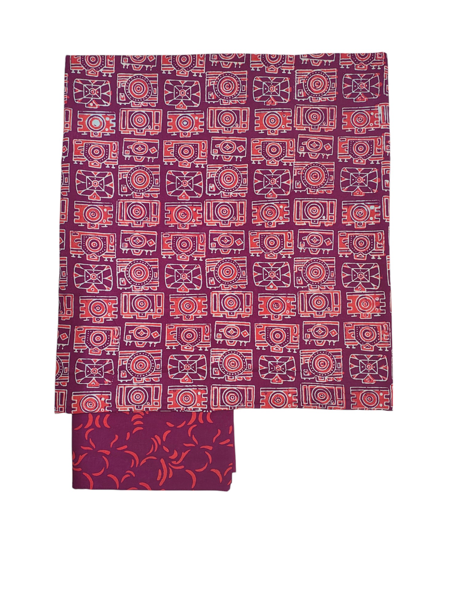 Wine Ajrakh Print Cotton Unstitched Suit Set with cotton Dupatta Wine Ajrakh Print Cotton Unstitched Suit Set with cotton Dupatta