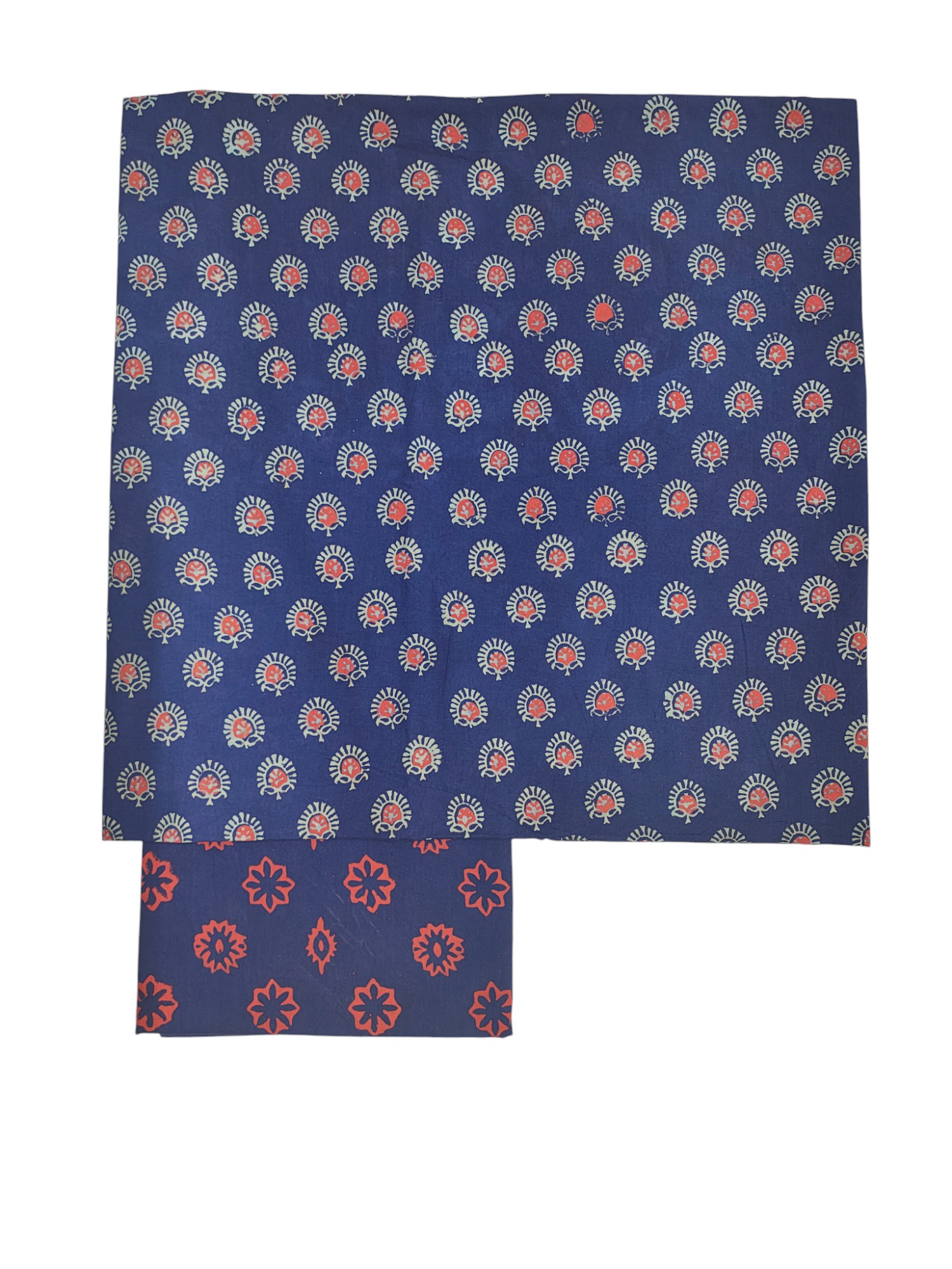 Indigo Ajrakh Print Cotton Unstitched Salwar Suit Set with Linen Dupatta Indigo Ajrakh Print Cotton Unstitched Salwar Suit Set with Linen Dupatta