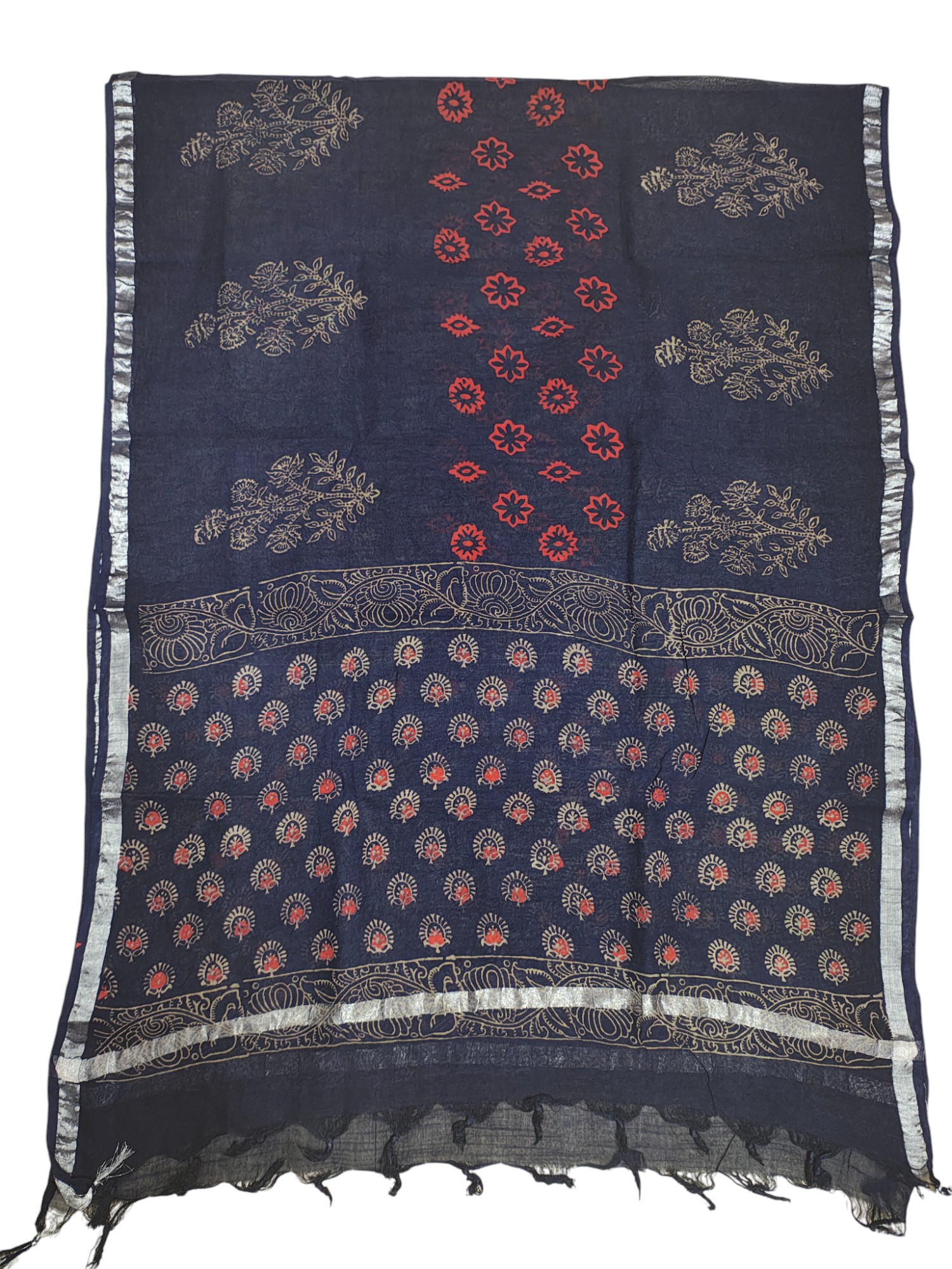 Indigo Ajrakh Print Cotton Unstitched Salwar Suit Set with Linen Dupatta Indigo Ajrakh Print Cotton Unstitched Salwar Suit Set with Linen Dupatta