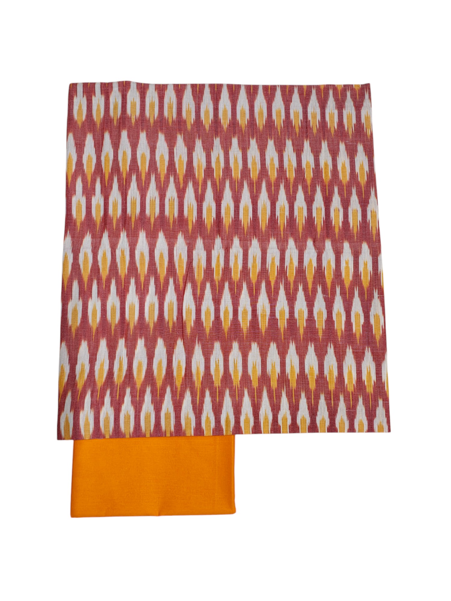Red & Yellow Pochampally Ikkat Cotton Dress Material Red & Yellow Pochampally Ikkat Cotton Dress Material