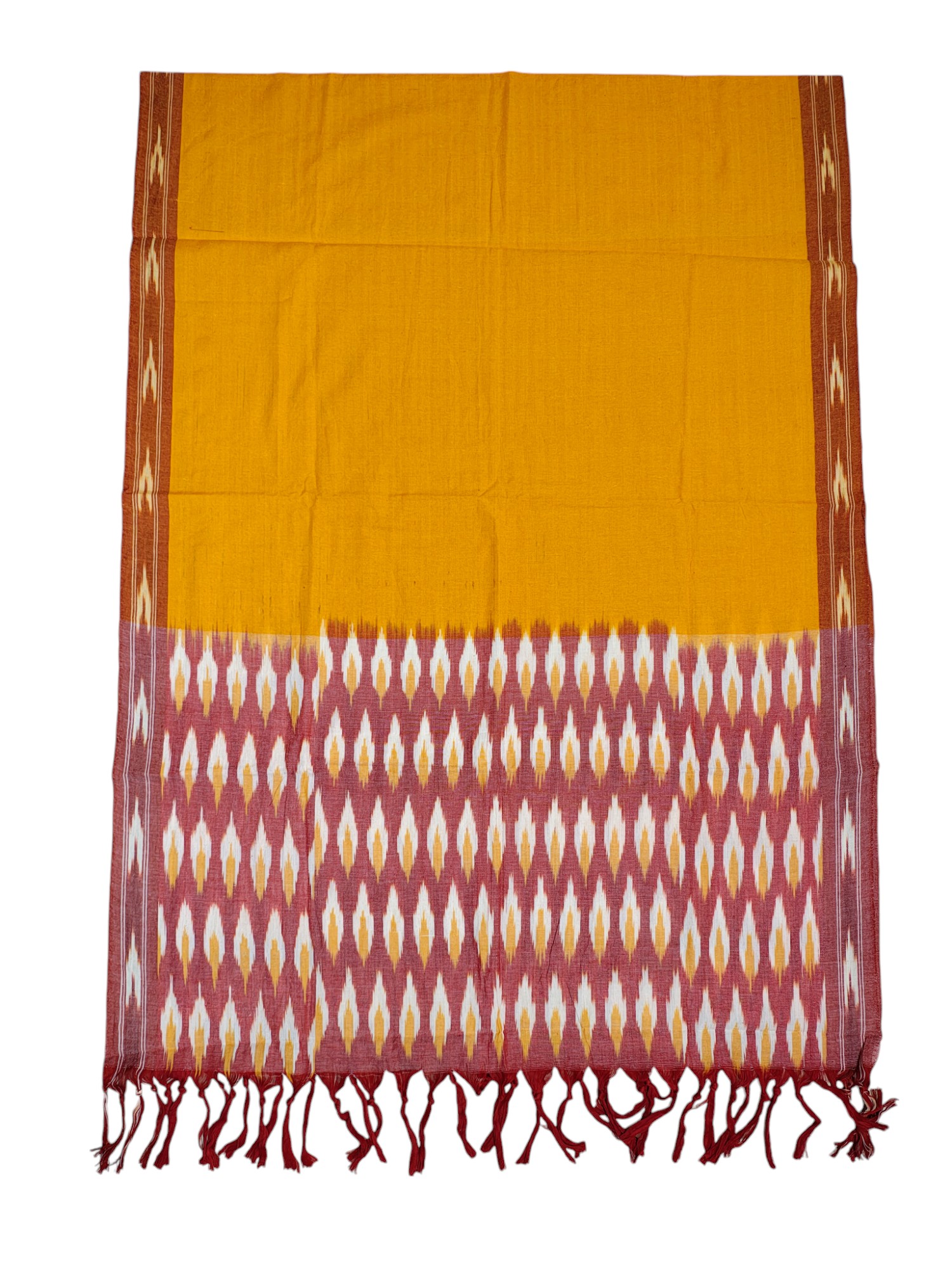 Red & Yellow Pochampally Ikkat Cotton Dress Material Red & Yellow Pochampally Ikkat Cotton Dress Material