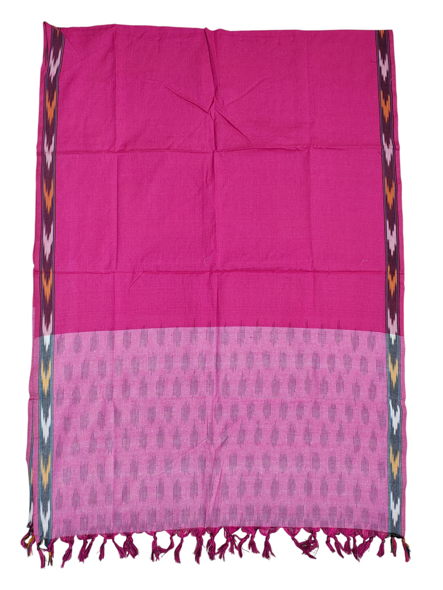 Pink Pochampally Ikkat Cotton Unstitched Salwar Suit Set with Dupatta