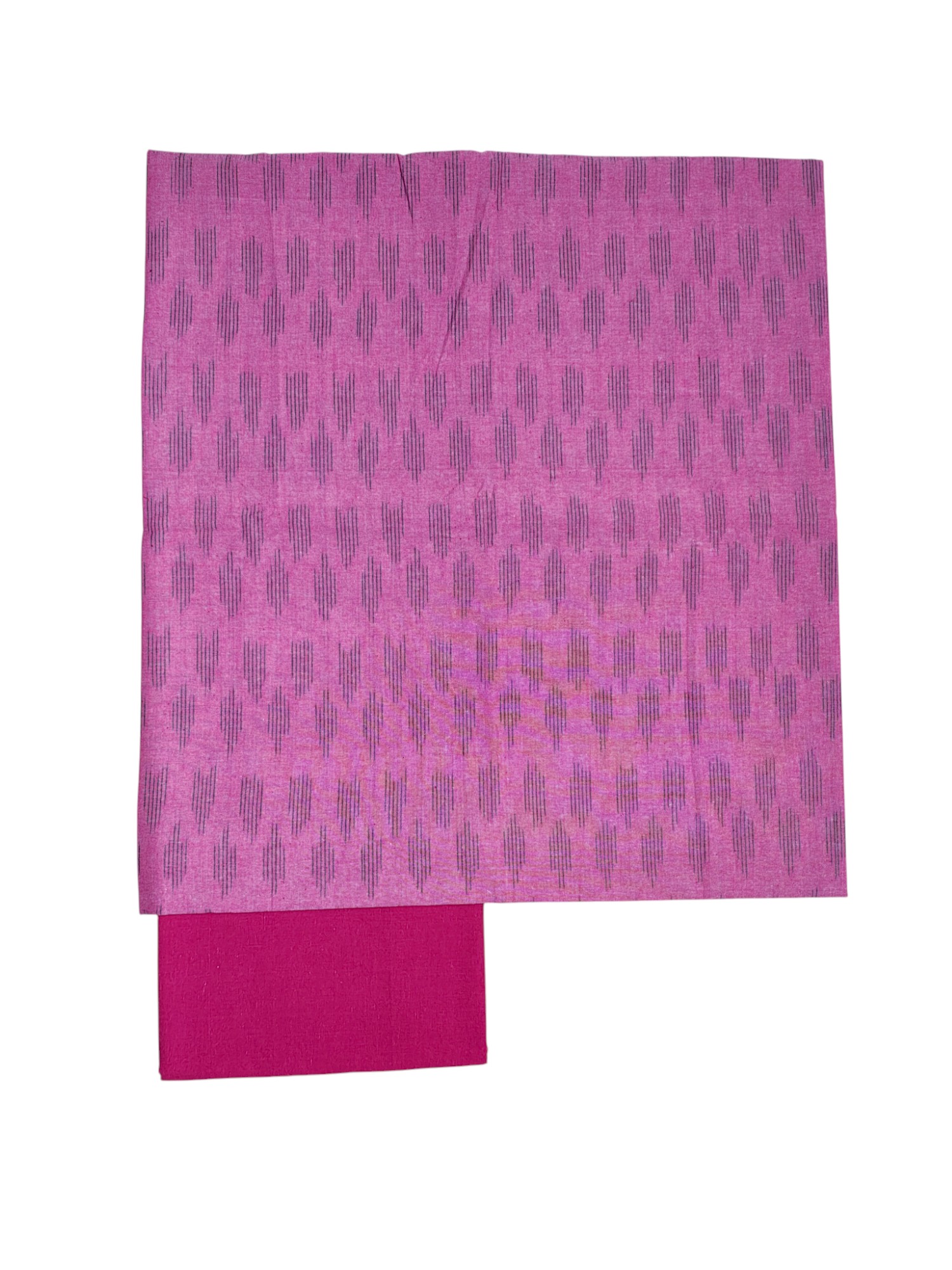 Pink Pochampally Ikkat Cotton Unstitched Salwar Suit Set with Dupatta