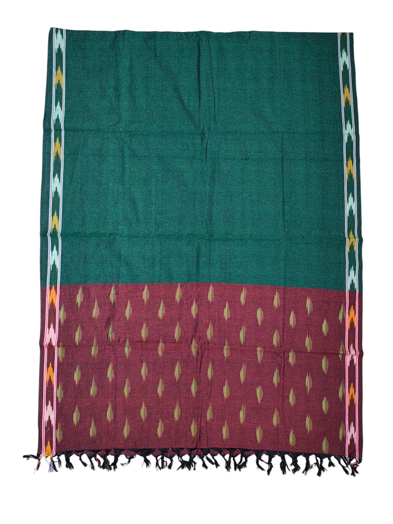 Maroon & Green Pochampally Ikkat Cotton Unstitched Salwar Suit Set Maroon & Green Pochampally Ikkat Cotton Unstitched Salwar Suit Set